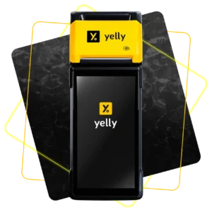 Foto da Maquininha Yelly Smart com chip 4G grátis, Wi-Fi e tela touchscreen com sistema Android